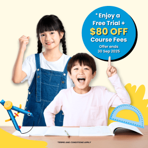 A Primary School girl and a primary school boy posing in victorious hand gestures