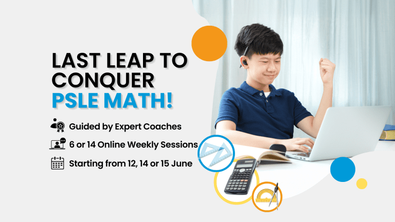 A Primary 6 12 year old boy studying for his PSLE Math Exams online